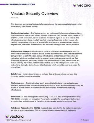 Vectara Security Overview