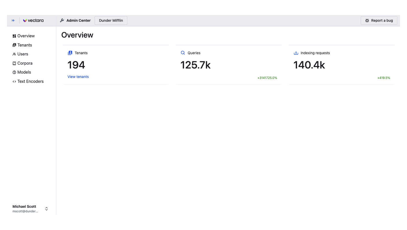 Visibility and Control: Vectara’s Admin Center